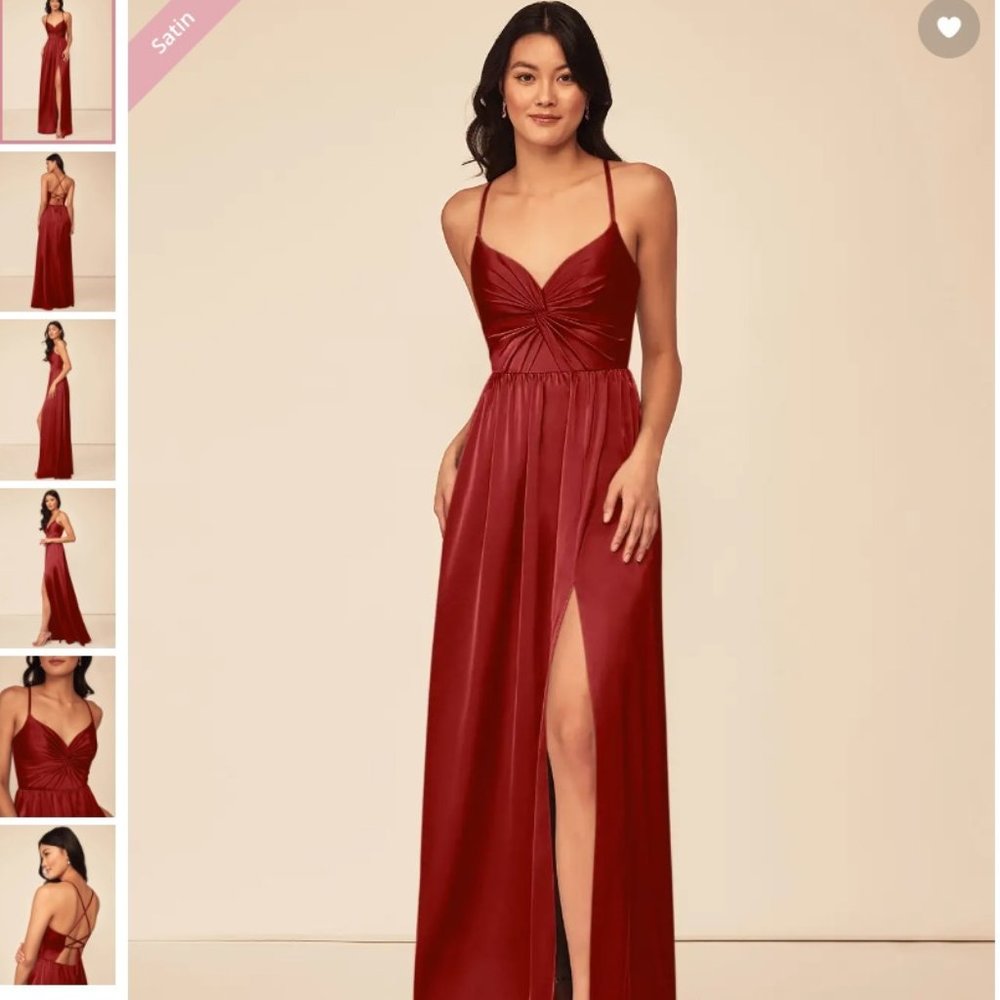 Azazie Raya Satin Floor-Length Dress
